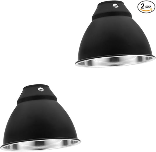 STOBAZA 2pcs Box Reptile Heat Lamp Shade Reflective Dome Lamp Fixture for Lizards Snakes Turtles