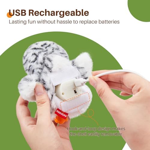 Potaroma Flapping Owl Cat Toys (No Flying), Lifelike Bird Chirp, Rechargeable Touch Activated Kitten Toy, Interactive Catnip Kicker Exercise Toys 4.0" for All Breeds - Image 5