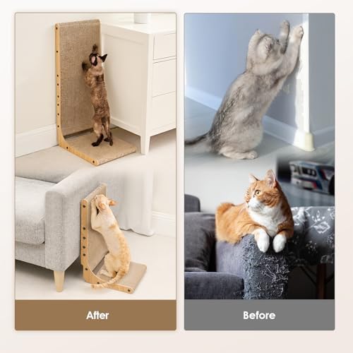 EHEYCIGA Cardboard Cat Scratcher for Indoor Cats, 32 Inch, Brown - Image 3