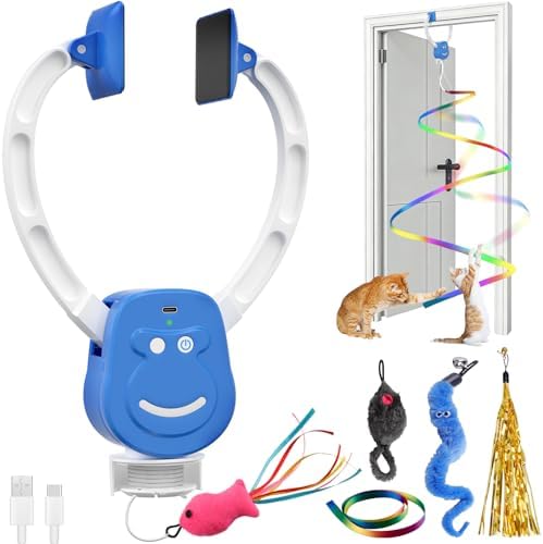 Motion Activated Clip-On Doorway Cat Toy, Rechargeable Automatic Hanging Interactive Toy, Indoor Chase & Play Enrichment Toy for Kittens, Adult Cats and Multi-Cat Homes by NestChroix