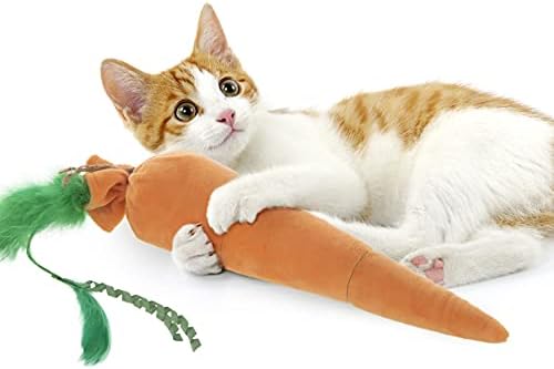 SmartyKat Kolossal Karrot Crinkle Kicker Catnip Cat Toy - Orange, Jumbo by SmartyKat