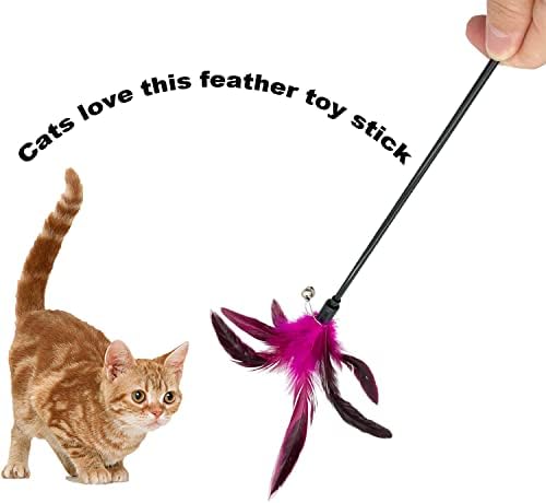 CATENAS 6 PCS Feather Stick Cat Toys, Interactive Wand for Indoor Cats - Image 4