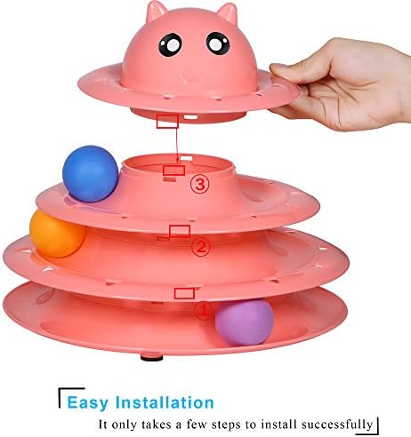 UPSKY Cat Toy Roller 3-Level Turntable Cat Toys with Six Colorful Balls - Image 3