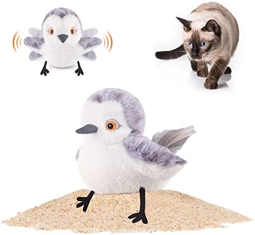 Potaroma Cat Toys Flapping Bird (No Flying), Lifelike Sandpiper Chirp Tweet, Rechargeable Touch Activated Kitten Toy Interactive Cat Exercise Toys for All Breeds Cat Kicker Catnip Toys 4.0" by Potaroma