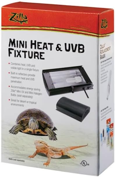 Zilla Mini Heat & UVB Fixture 1 Pack - (9-1/4"L x 5-1/8"W x 2-5/8"H) - Pack of 44