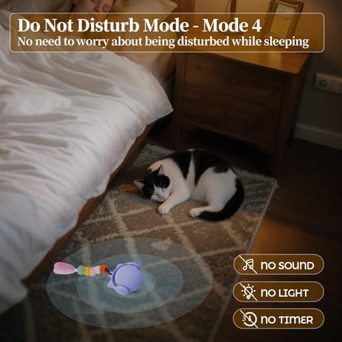 ORSDA Cat Toys for Indoor Cats, New Intelligent Voice Timing Touch Control Cats Ball, Simulate Mouse Sound Kitten Toy, Automatic Interactive Moving Cat Toy for All Ages - Image 4