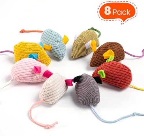 8Pcs Catnip Cat Mice Toys Interactive Mouse Cat Toy for Indoor,Adult & Kitten Cat Toys for Playing, Chewing & Teeth Cleaning - Image 5