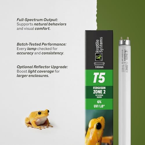 Reptile Systems T5 Ferguson Zone 2 Reptile Lamp – 24-in, 24-watt – Light for Reptiles, Chameleons & Geckos – Ideal for Tanks & Vivariums