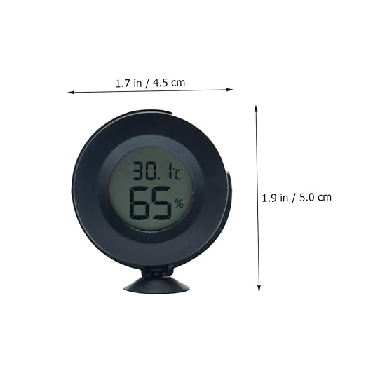 Kisangel 1pc Digital Thermometer Hygrometer for Reptiles Accurate Temperature Humidity Monitor Cup Switchable Material for Terrarium Use