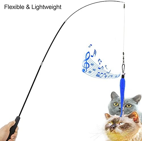 ZPH Cat Toys,Interactive Feather Variety Pack for Cats Wand Kitten Toy-Includ Cat Exercise Toy Fluffy Mouse Worms&Fish - Image 5