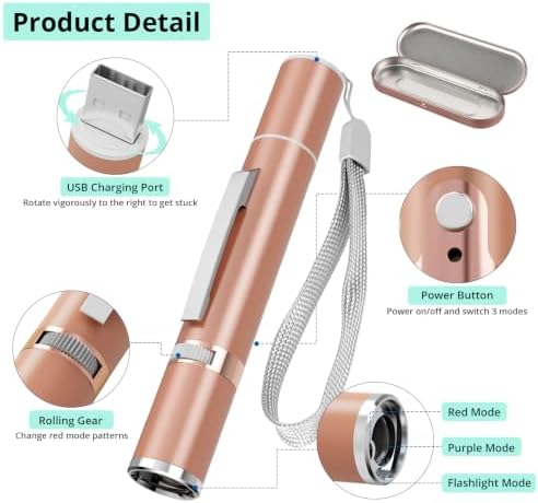 TBTeek Cat Toy, with Metal Case, 2 Pieces, 7 Adjustable Pattern(Rose Gold) - Image 6