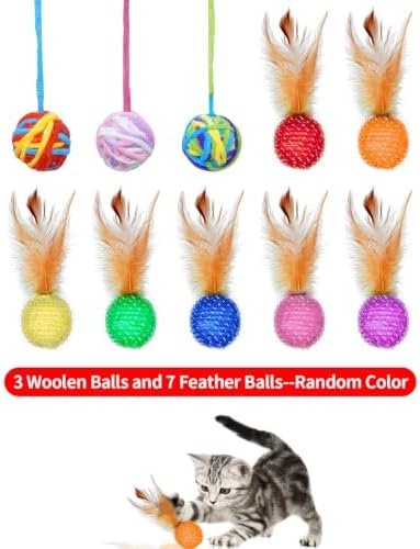 PET SHOW 10 Pack String Toys Cat Balls for Indoor Cats Kitten - Image 3