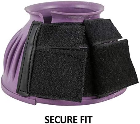 Dura-Tech Ribbed Rubber Double Lock Bell Boots for Horses | Ultimate Horse Protection | Heavy-Duty Impact Shield | No-Rub Design | Secure Double Lock Closure