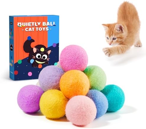 Potaroma 12 Pcs Quiet Play Felt Cat Ball Toys with Catnip Inside by Potaroma