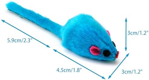 CHIWAVA 36PCS 4.1'' Furry Cat Toy Mice Rattle Small Mouse Interactive Play - Image 5