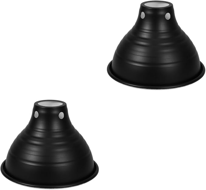PRETYZOOM 2pcs Reptile Habitat Lighting Shade Heat Lamp Lampshade Dome Shape Bulb Cover Energy Efficient