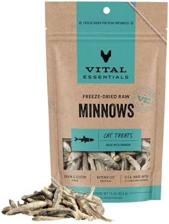 Vital Essentials Freeze Dried Minnows Cat Treats, 1.5 oz Bag by VitalEssentials