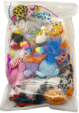 Fashion's Talk Mouse Cat Toys Mixed Bag 27 Assorted Mice Toy for Cats Kitten Catnip,Feather,Furry,Rattle,Plush,Interactive Kitty Toys - Image 6