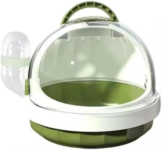 Small Pet Carrier Travel Cage with Integrated Water Feeder, Portable Ventilated Enclosure with Secure Closure for Hamster, Guinea Pig, Hedgehog and Ferret Transport and Indoor Mobility (C)