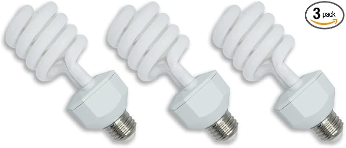 lumenivo 23 Watt UVB Reptile Light 5.0 23W Spiral Reptile Heat Terrarium Light Bulbs for Turtles, Gecko, Tortoise, Snake, Lizard, Chameleons, and Insects - 120V - 3 Pack