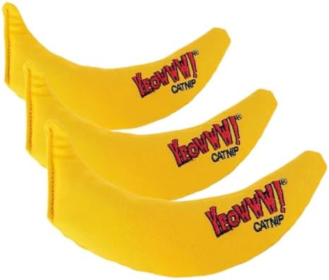 Yeowww! Catnip Chi-CAT-a Banana Toy for Cats - 7 Inches - Durable Cotton Twill - Made in the USA - Stuffed with Organically Grown Catnip (Pack of 3) by YeowwwCatnip
