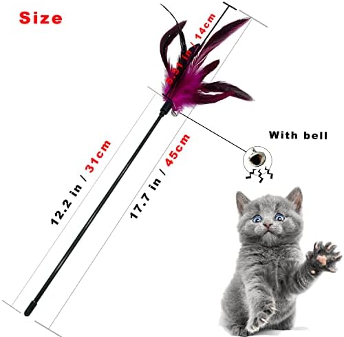 CATENAS 6 PCS Feather Stick Cat Toys, Interactive Wand for Indoor Cats - Image 5