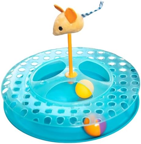 Catstages Cheese Chase Interactive Cat Track Toy with Balls and Catnip Toy, Multicolored by Catstages