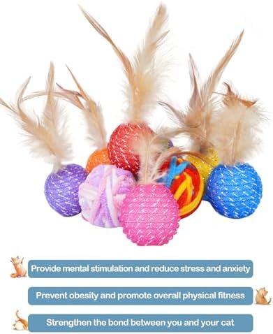 PET SHOW 10 Pack String Toys Cat Balls for Indoor Cats Kitten - Image 5