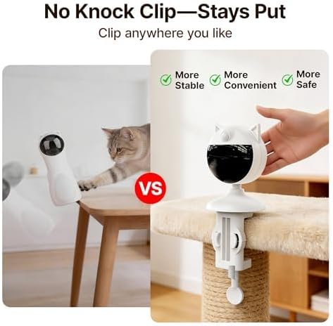 Potaroma Smart Sensor Cat Laser Toys Interactive, Motion Activated Truly Random Trjajectory, Clamp Design, Automatic Chargeable Kitten Toy Indoor Exercise, Cream White - Image 2