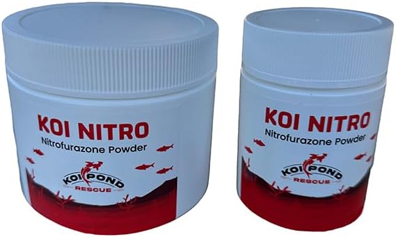 KOI Nitro (25 Grams) Nitrofurazone Powder, Effective Fish Treatment for Bacterial Infections in Koi and Ornamental Fish
