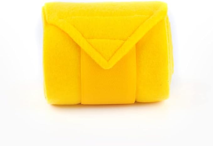 Horse Polo Wraps 2.5m Soft Fleece Polo Wraps Equestrian Leg Bandage Wrap Set of 4 Packs (Yellow - 2.5m)