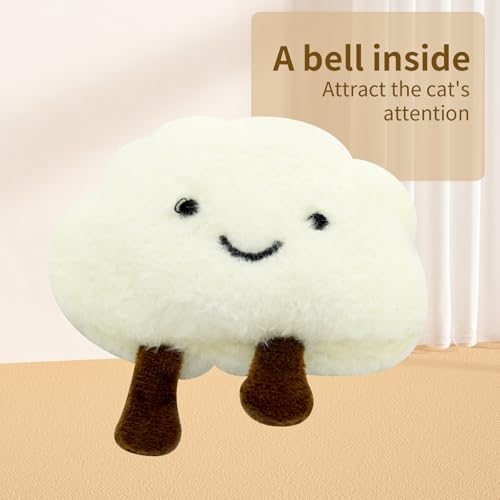 Kitten Chew Toys for Teething with Catnip ?€? 3Pcs Bite Resistant Plush Cat Toys (Strawberry, Cloud Bell, Sunflower Stick) - Image 4