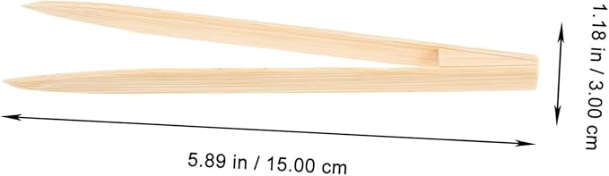 Ergonomic Reptile Food Tweezer Bamboo Feeding Tongs for Terrarium Pet Accessory Clip