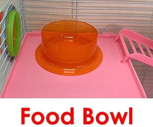 Pink Large 2-Level Expandable and Customizable Habitat Hamster Rodent Gerbil Guinea Pig Mouse Mice Cage Crossing Bridge Long Crossover Tube Deep Tray