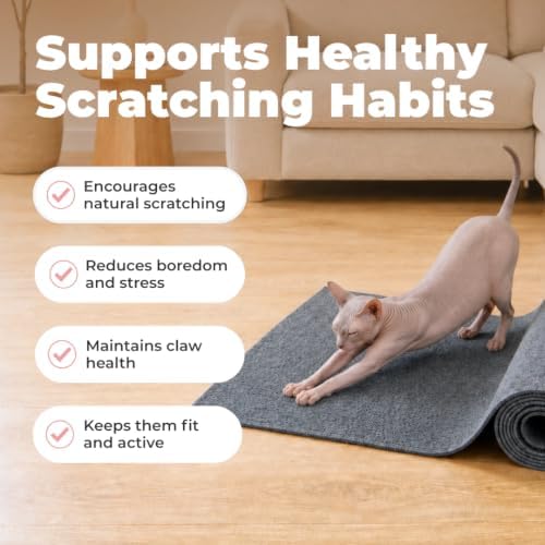 Catify Peel & Stick Cat Scratching Mat - Gray, L:39" - Image 3