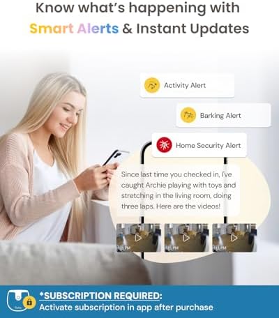 Furbo 360° Dog Camera + Mini [New Subscription Required at Setup] 2-Camera Bundle Nanny Pro Subscription: Dog Safety & Home Security Alerts, Pet Camera with Speaker, Phone App & Night Vision