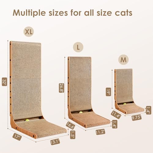 EHEYCIGA Cardboard Cat Scratcher for Indoor Cats, 19 Inch, Brown - Image 6
