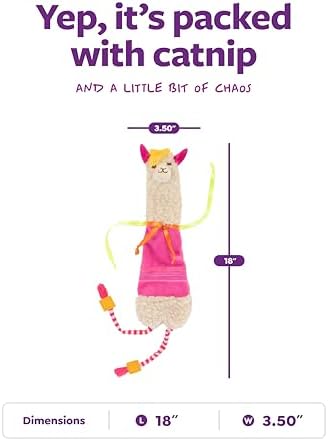SmartyKat Leggy Llama Catnip Crinkly Plush Kicker Cat Toy, Soft Floppy Body for Wrestling & Bunny Kicks for Cats & Kittens - Image 3