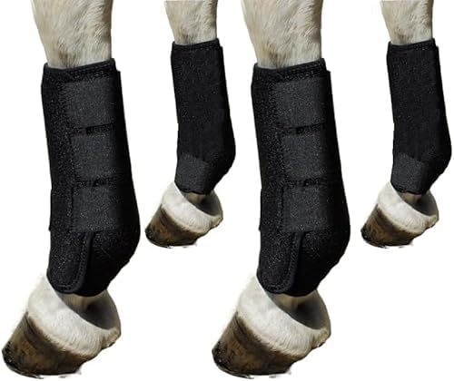 4X Horse Boots Leg Wraps Protector Front Hind Legs Guard Neoprene Horse Support Legs Protection Gears for Equestrian Accessories