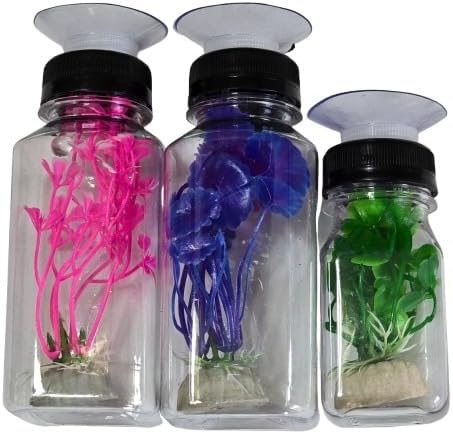 Aquarium Decor Plastic Plants Suction Cups 2 Large 1 Medium Bottles Turtles Pets Platforms Earrings Handmade