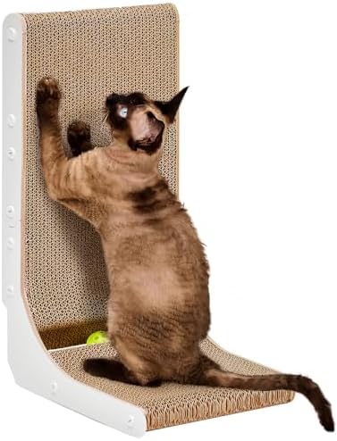EHEYCIGA Cardboard Cat Scratcher for Indoor Cats, 19 Inch, White by EHEYCIGA