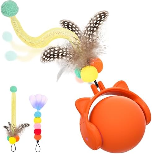 ORSDA Cat Toys for Indoor Cats, New Intelligent Voice Timing Touch Control Cats Ball, Simulate Mouse Sound Kitten Toy, Automatic Interactive Moving Cat Toy for All Ages by ORSDA