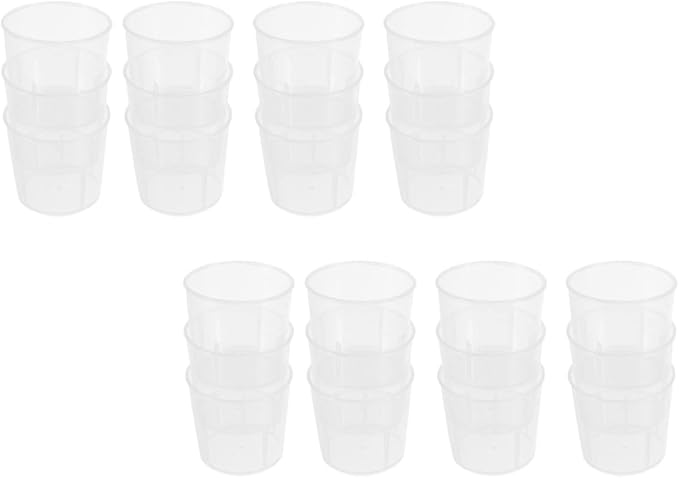 Abaodam 100Pcs Reusable Measuring Cups for Reptiles Food and Water Cups with Easy to Read Scale for Crawling Pets and Washable