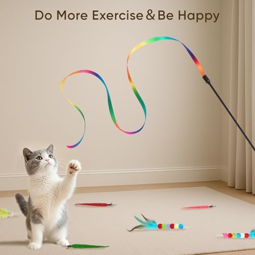 Cat Toys for Indoor Cats, 13 Packs Interactive Cat Wand Toy Set - Image 7