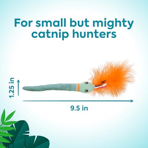 Instincts by SmartyKat HappyNip Tricky Twister Bendable Snake Plush Cat Toy, Contains Catnip & Silvervine - Blue, One Size - Image 3