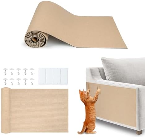 Catify Peel & Stick Cat Scratching Mat - Beige, L:39" by BestPetSuppliesLLC