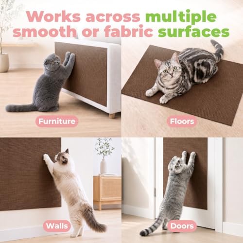 Catify Peel & Stick Cat Scratching Mat - Brown, L:78" - Image 4