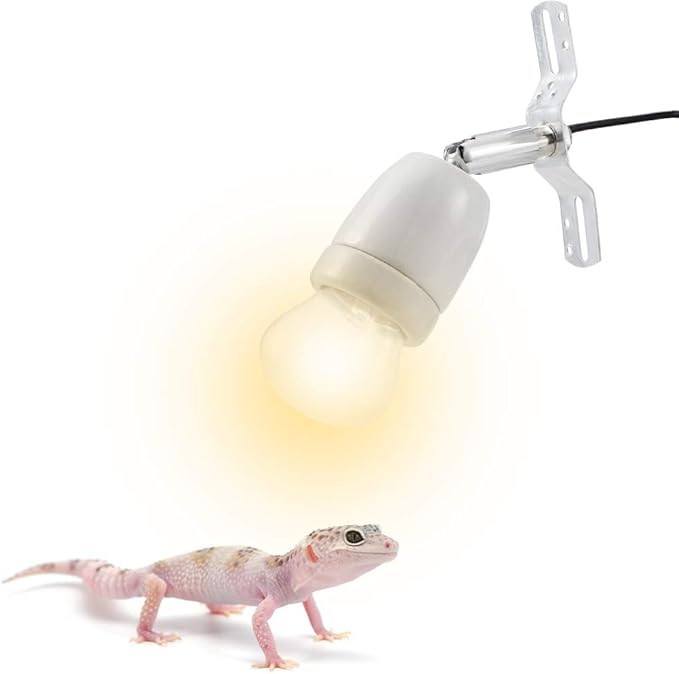 Reptile Lamp Socket, Adjustable Heat Light Holder, Habitat Heater, 360¡ã Rotating E27 Socket with Switch, for Reptile Basking Lamp Base Stand in Aquarium, Turtle, Lizard, Snake Enclosures