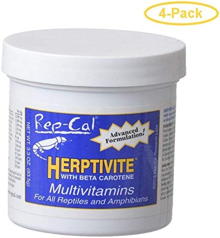 Rep-Cal Herptivite with Beta Carotene Multivitamins 3.3 oz - Pack of 4