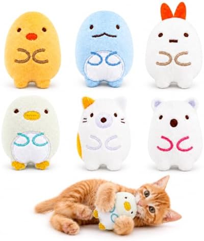 6 Pack Catnip Toys for Cats ?€? Plush Interactive Cat Toys for Indoor Cats & Kittens ?€? Soft Catnip Filled Chew, Kick & Toss Toys ?€? Cute Assorted Plush Characters for Stress Relief & Exercise by cattoy